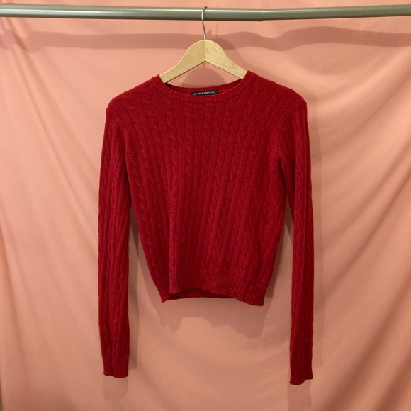 Brandy Melville Sweaters - Brandy Melville Red Cable-Knit Sweater
